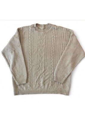 Vintage size medium beige knit sweater size medium cotton